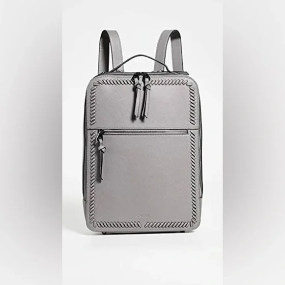 CALPAK Kaya Laptop Backpack in Grey with Whipstitch Detail CALPAK Kaya Laptop Backpack in Grey with Whipstitch Detail  main image 3